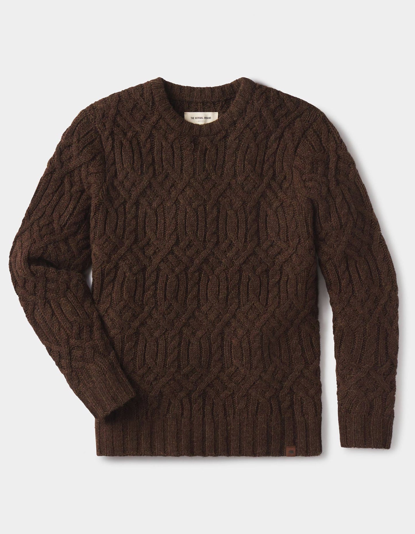 Trellis Cable Pullover in Dark Brown