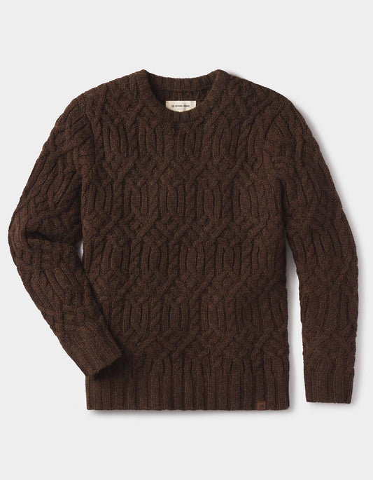 Trellis Cable Pullover in Dark Brown