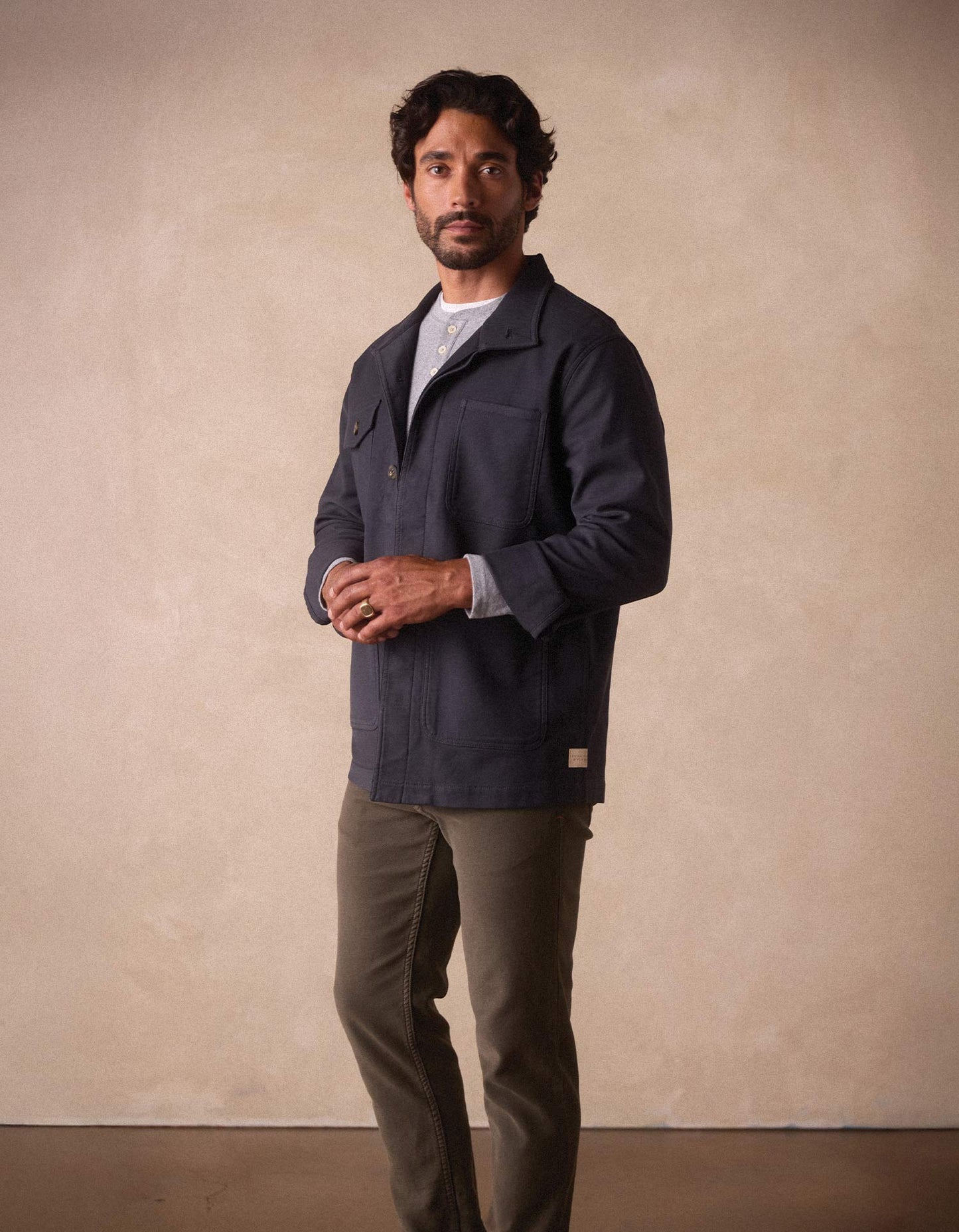 Comfort Terry Chore Coat in Navy