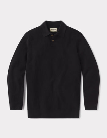 Robles Knit Waffle Stitch Polo in Black – The Normal Brand