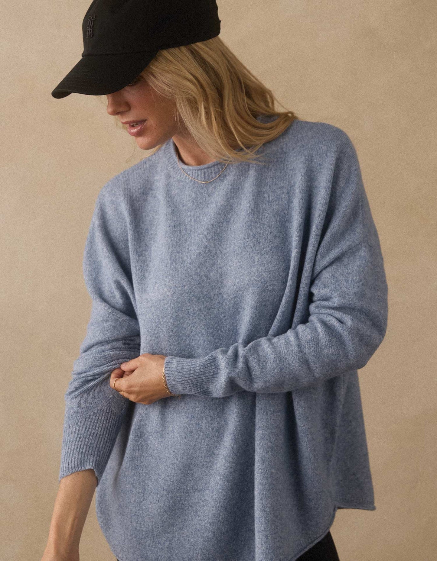 Marianna Crewneck Sweater in Vintage Blue