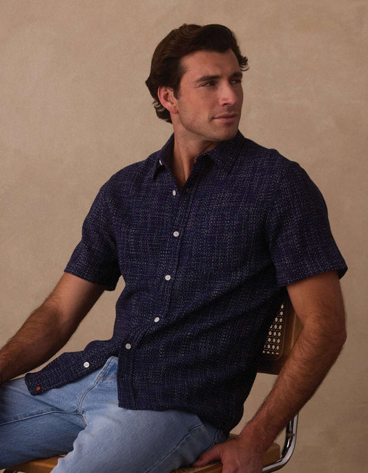 Freshwater Short Sleeve Button Up Shirt in Ocean