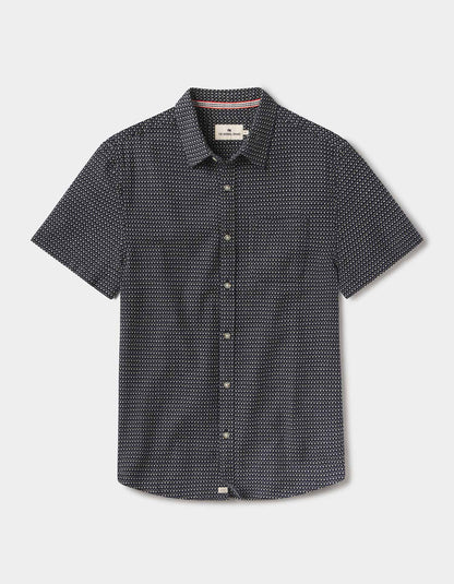 Freshwater Short Sleeve Button Up Shirt in Ren Crosshatch