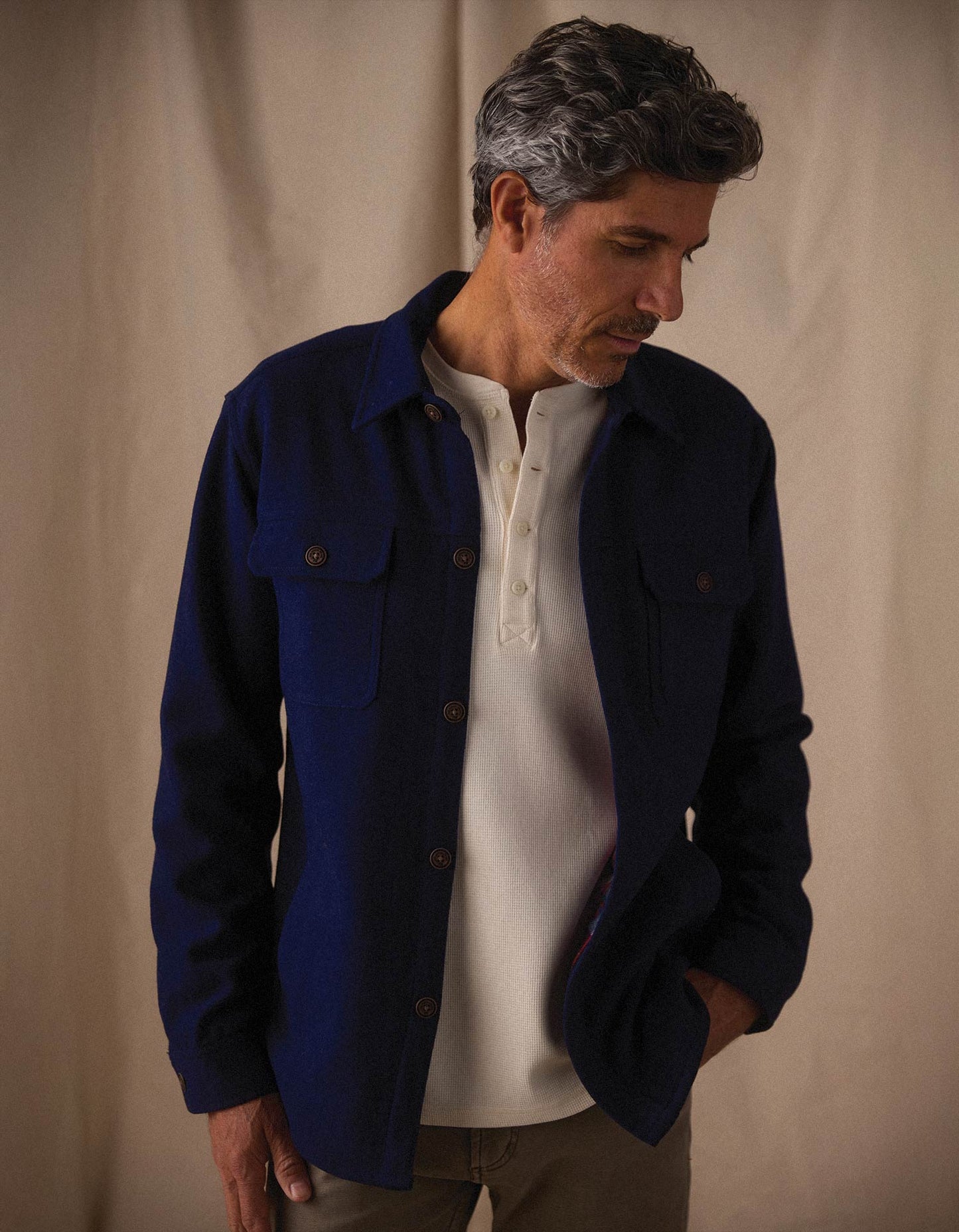 Brightside Flannel Lined Workwear Jacket in Navy