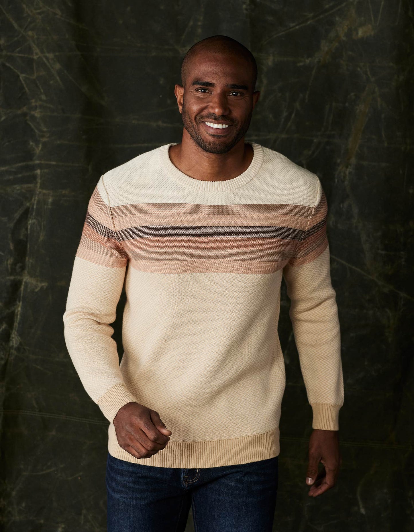 Striped Ski Sweater in Beige Multi