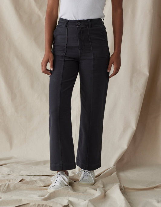 Comfort Terry Wide Leg Crop Pant in Phantom