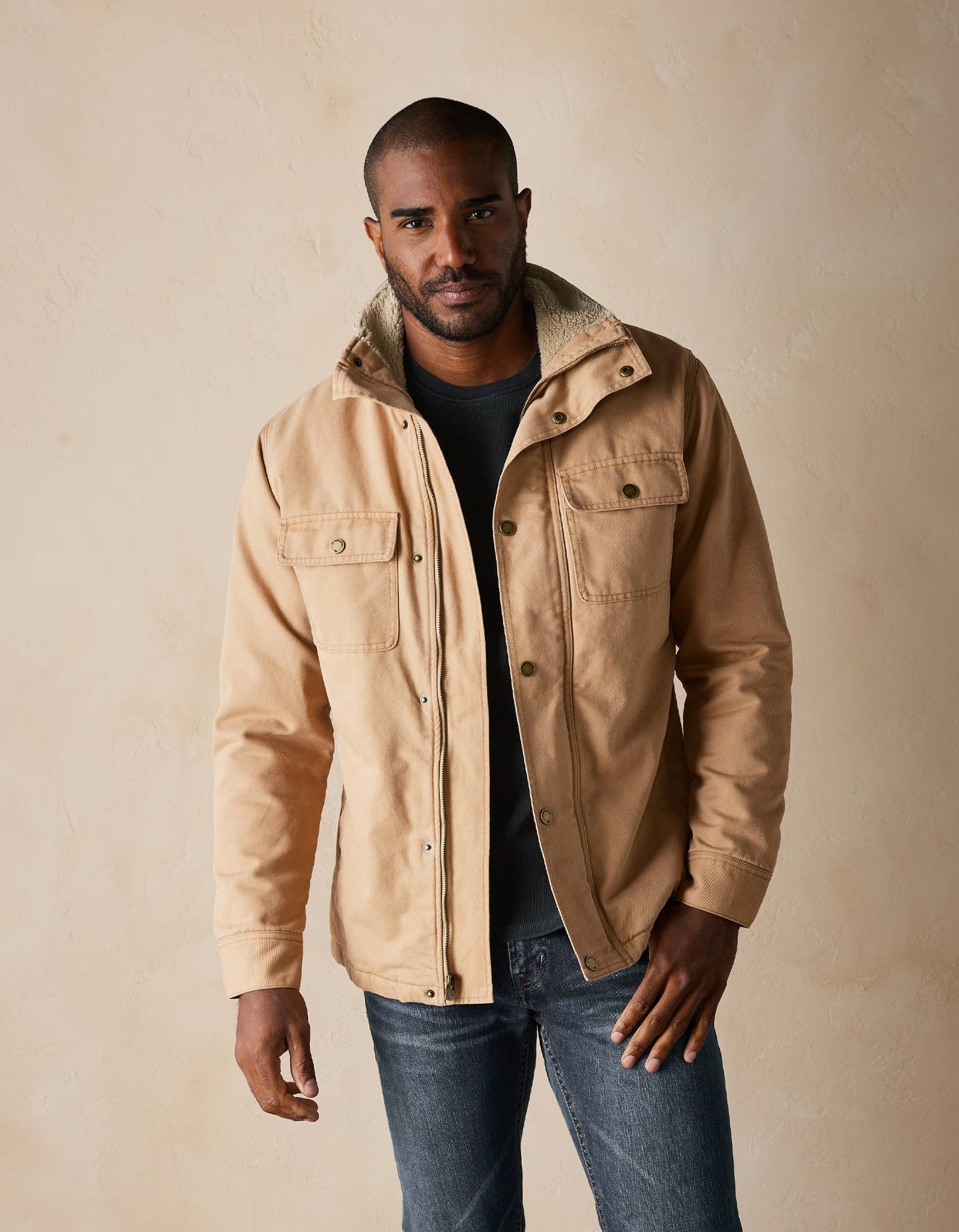 Canvas Chore Coat in Camel