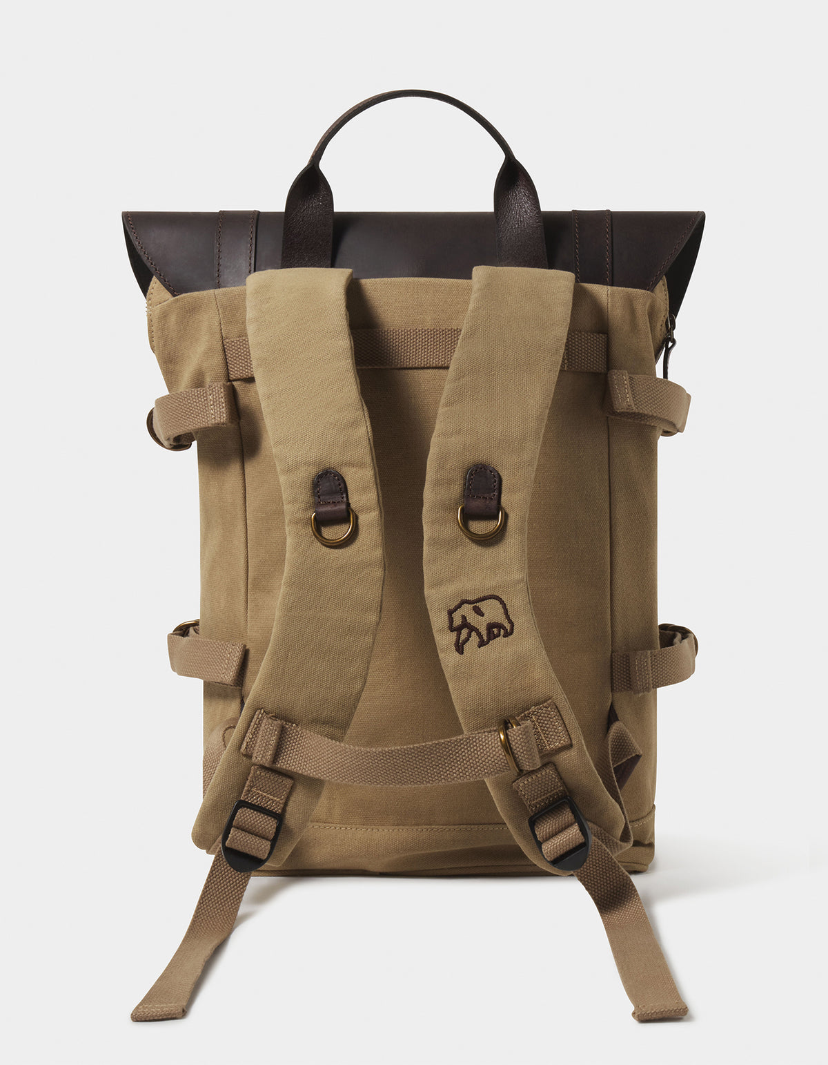 Top Side Leather Backpack in Tan