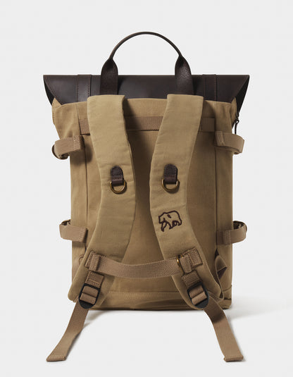 Top Side Leather Backpack in Tan