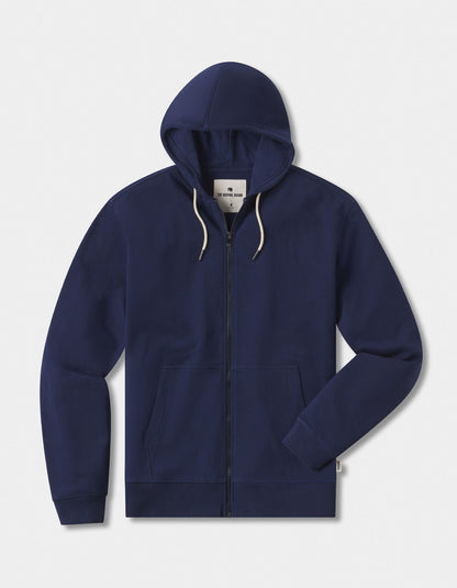 Cole Terry Full-Zip Hoodie in Summer Navy