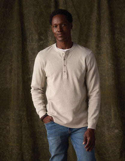 Vintage Thermal Mountain Henley in Limestone