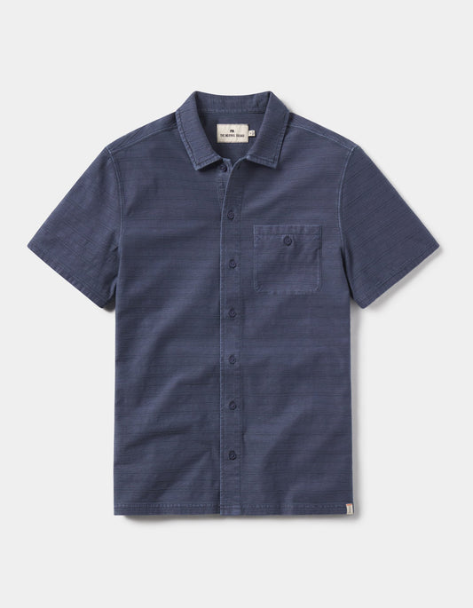 Sequoia Jacquard Button Down in Harbor Blue Laydown