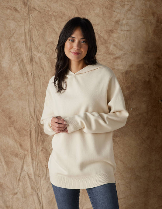 Taylor Sweater Hoodie in Cream