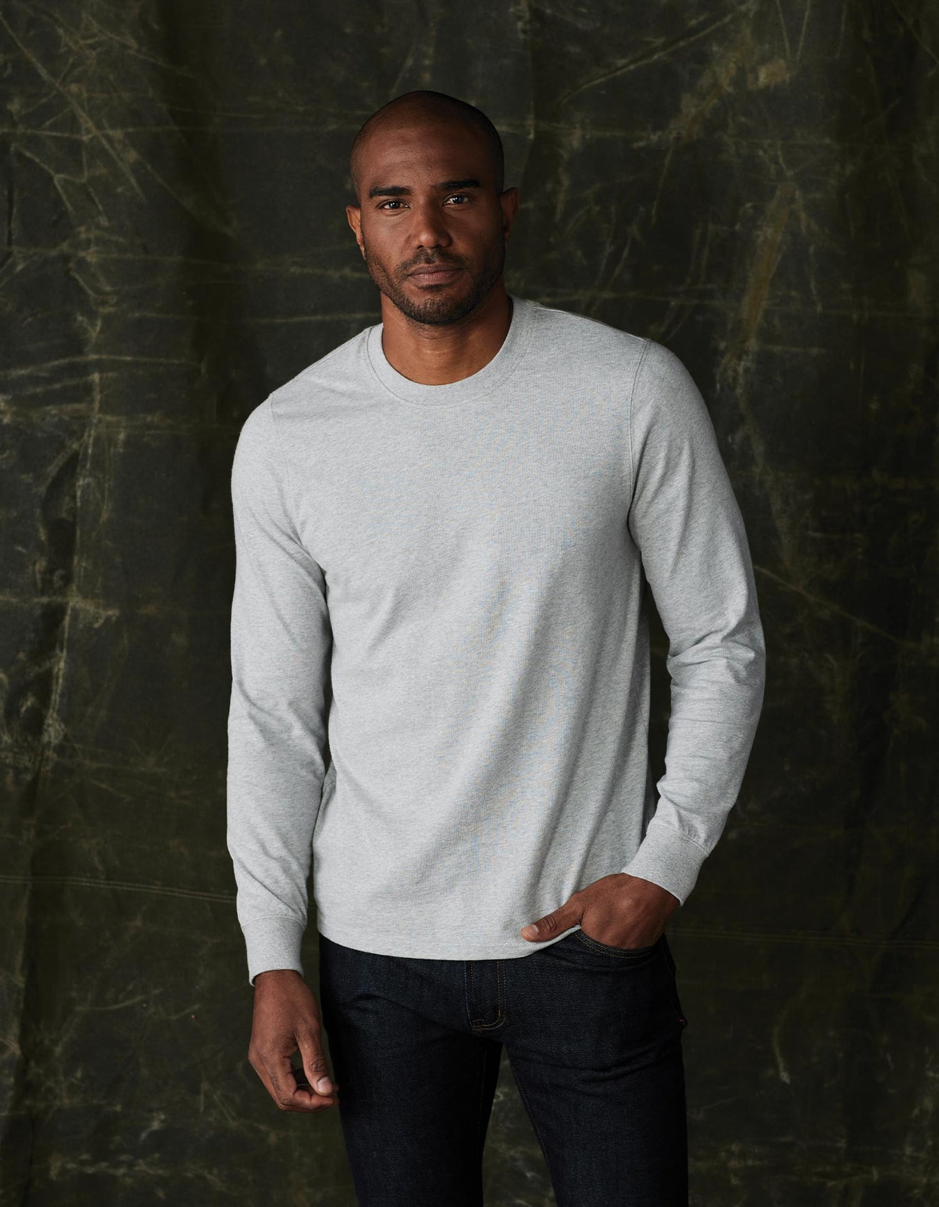 Lennox Jersey Long Sleeve Tee Heather Grey Image 1