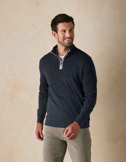 Puremeso Weekend Quarter Zip in Normal Navy