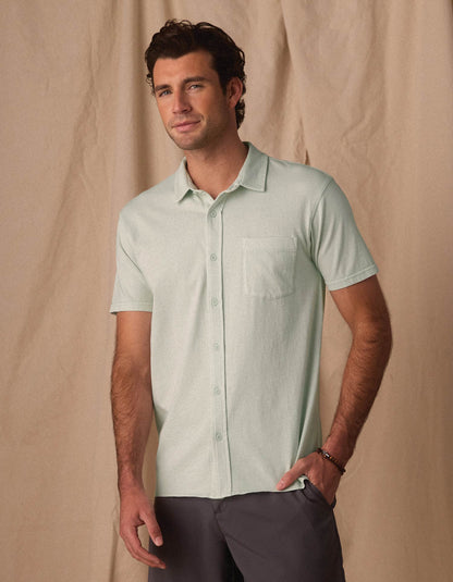 Normal Jersey Button Up in Sea Glass