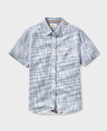 Freshwater Short Sleeve Button Up Shirt: Blue Multi