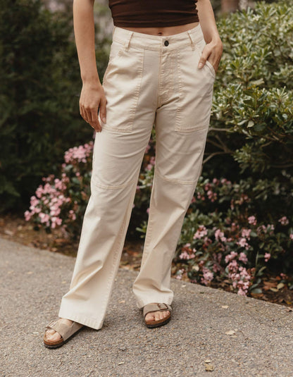 James Canvas Workwear Pant in Chalk