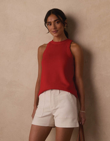 Wanderlust Hi-Neck Tank in Poppy Red – The Normal Brand