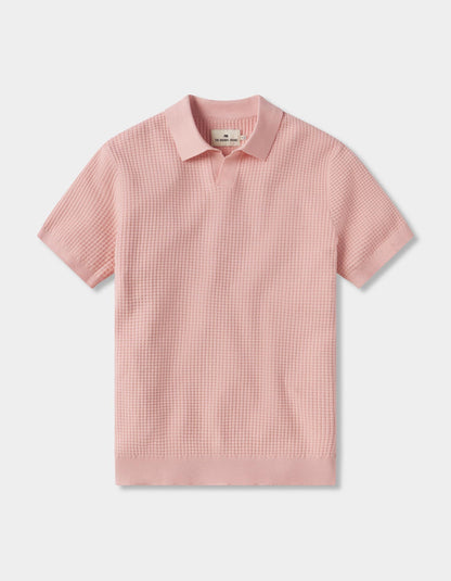 Waffle Stitch Polo in Georgia Peach