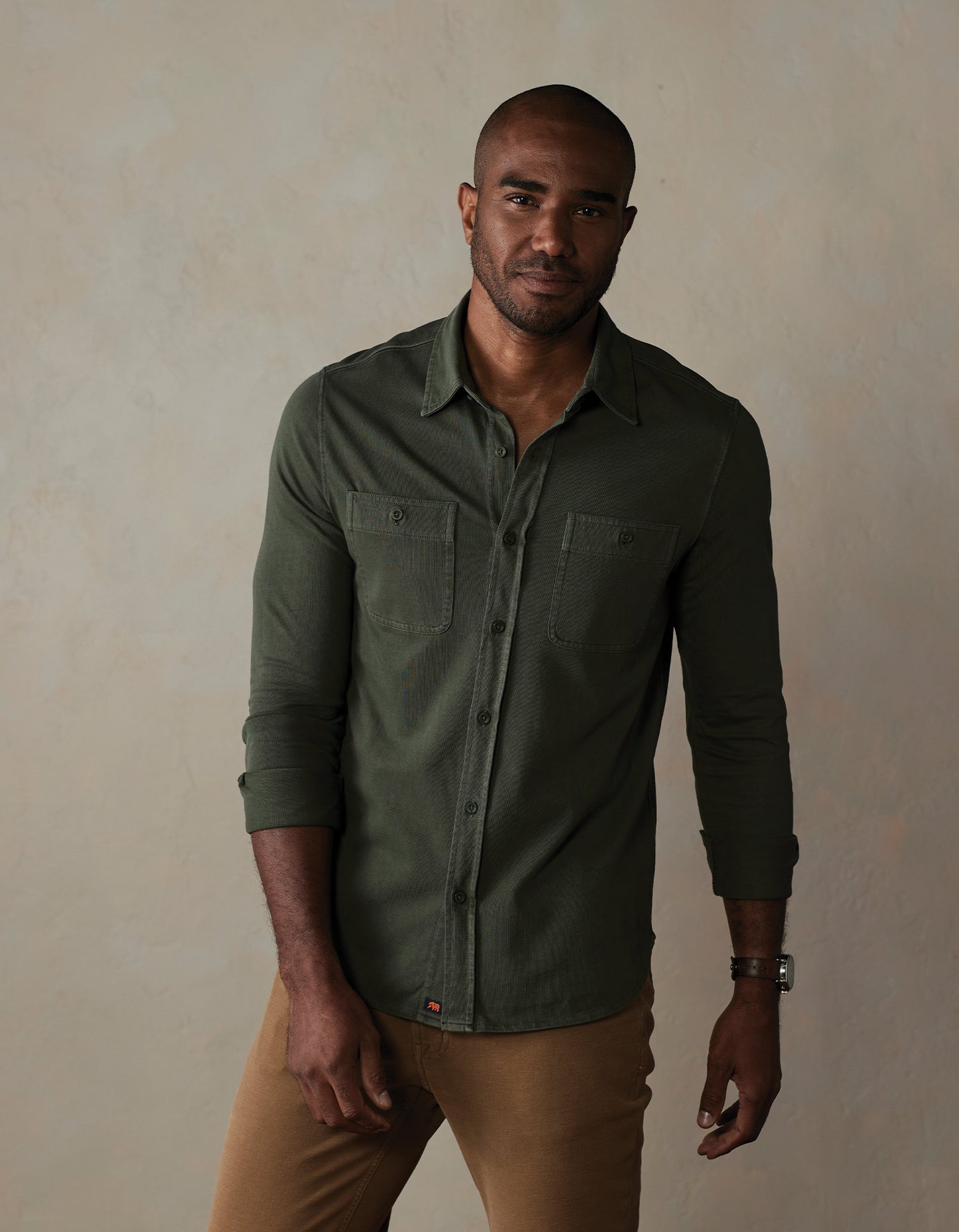 Lennox Jersey Button Up in Alpine