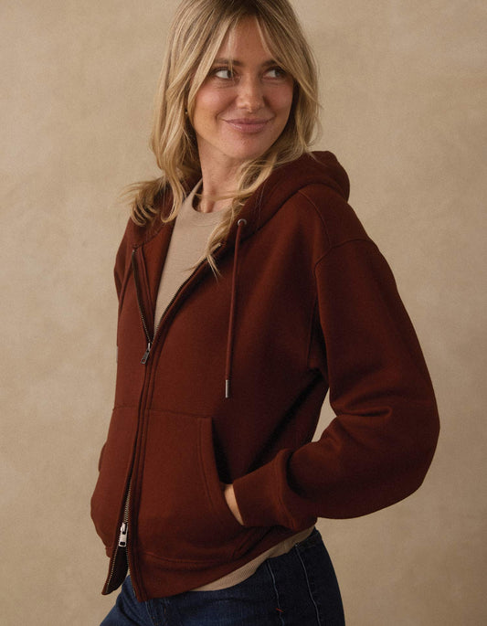 Normal Fleece Fullzip Hoodie in Spiced Brandy