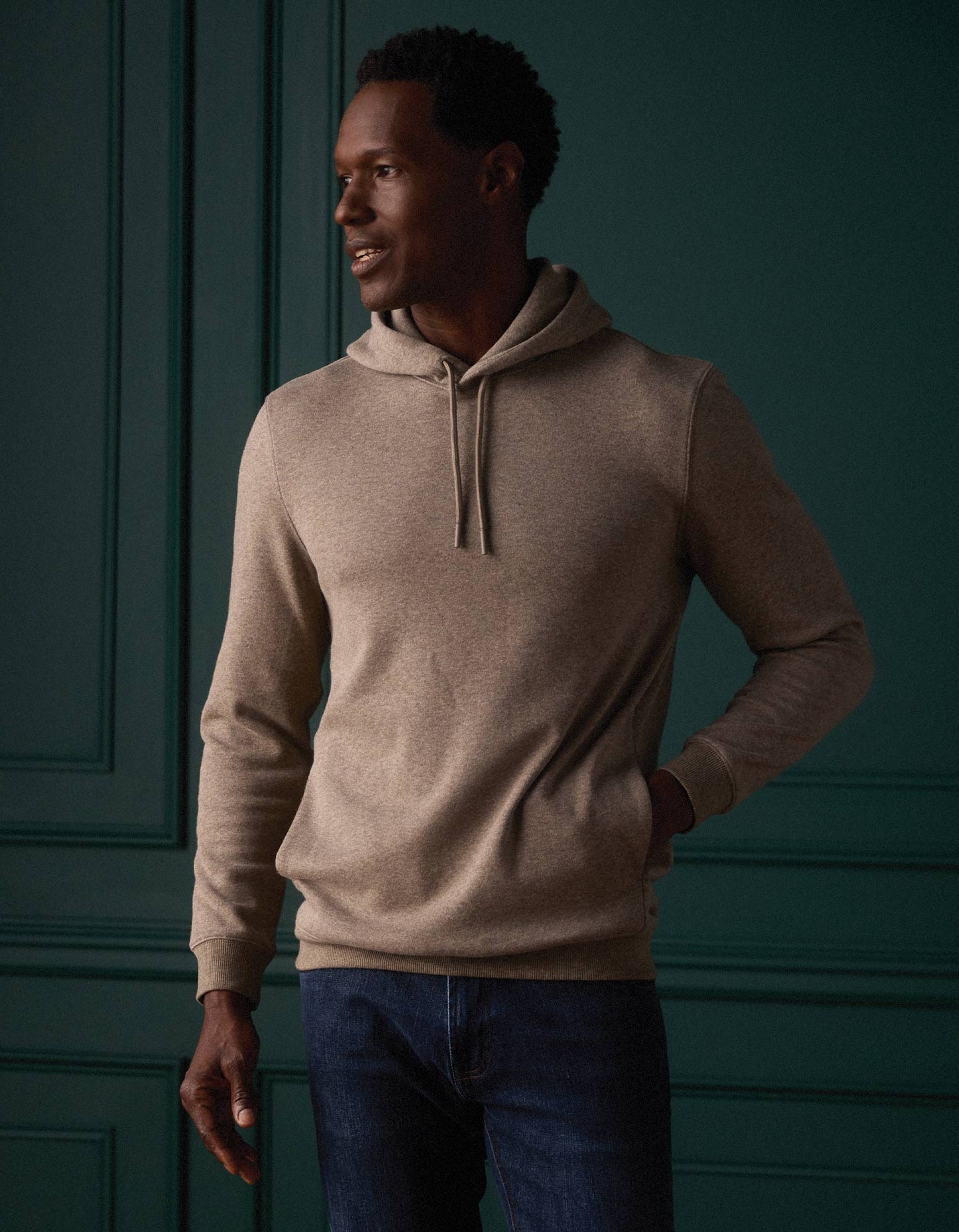 Fleece Puremeso Hoodie in Dark Taupe