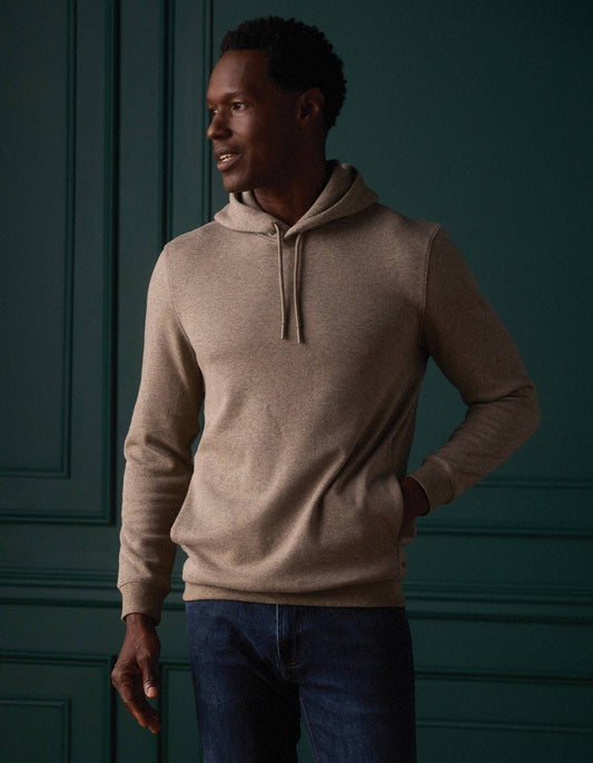 Fleece Puremeso Hoodie in Dark Taupe