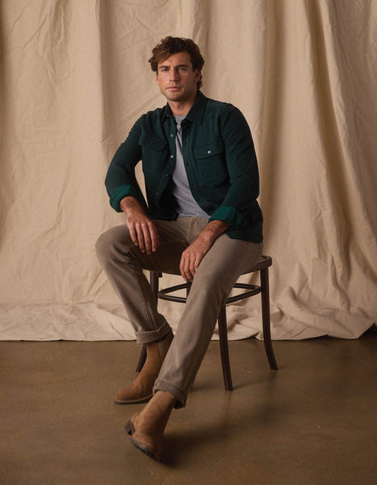 Textured Knit Shirt in Emerald