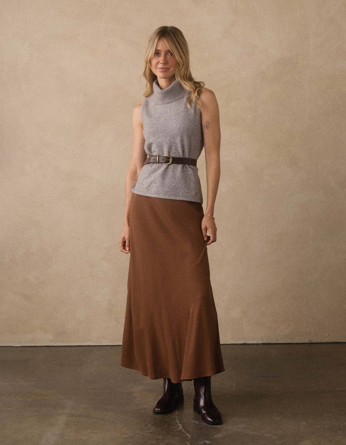 Rose Midi Skirt in Hickory