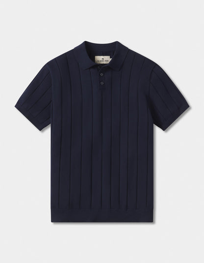 Robles Rib Stitch Polo in Navy