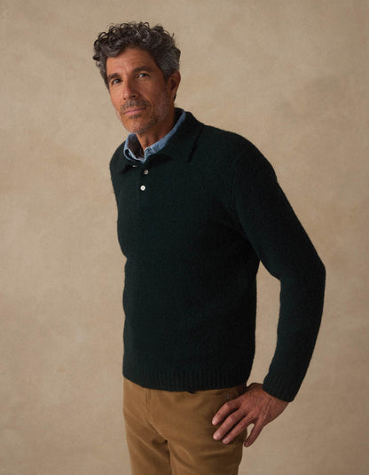 Homebound Polo Sweater in Dark Sea