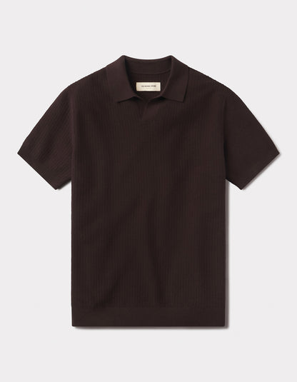 Breezeknit Polo in Dark Brown
