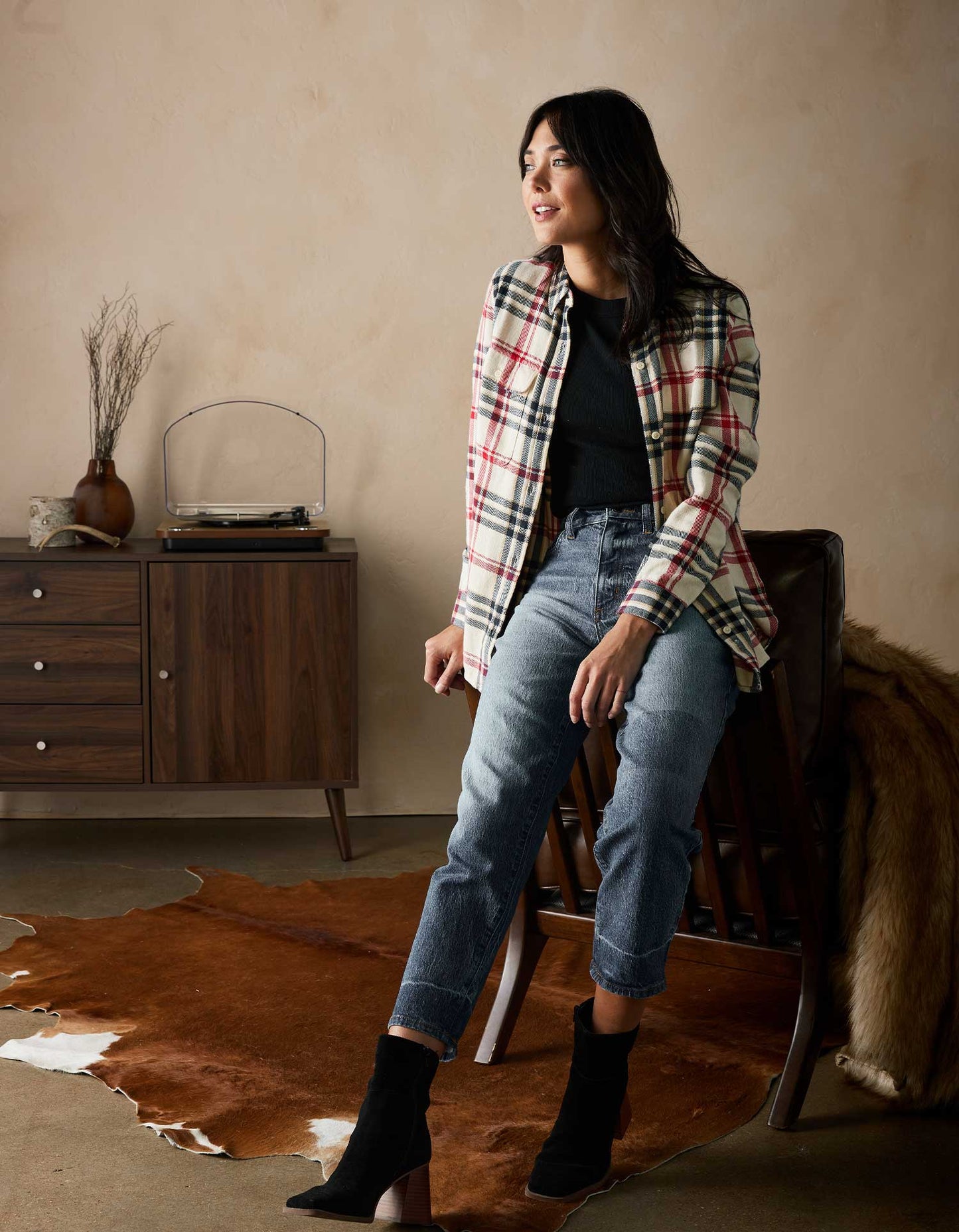 Women's Mountain Overshirt in Apres Plaid