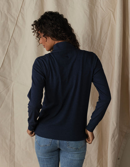 Puremeso Weekend Companion Quarter Zip in Navy