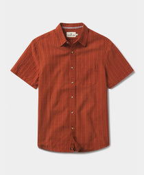Freshwater Short Sleeve Button Up Shirt: Oasis Dark Ginger