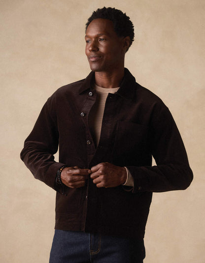 Comfort Cord Chore Coat in Dark Brown