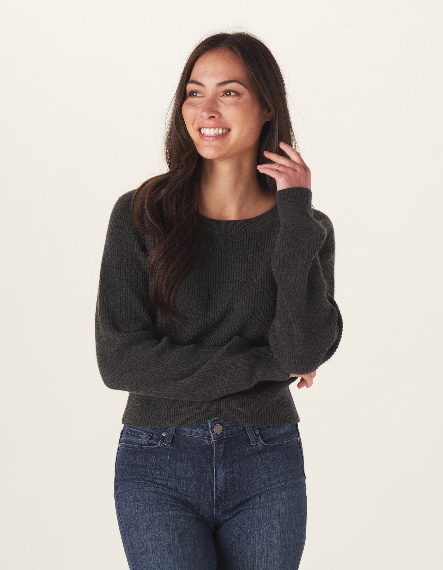 Collins Knit Crew in Charcoal