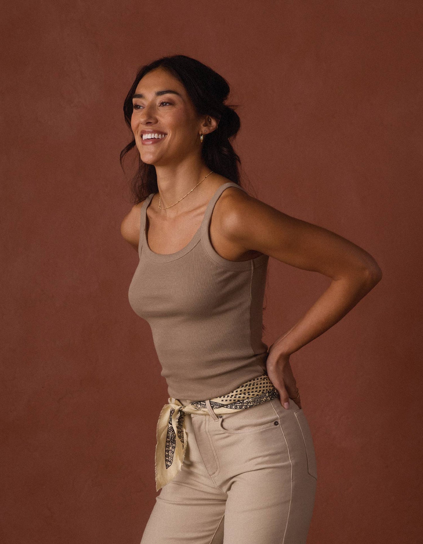 Normal Rib Tank in Fawn