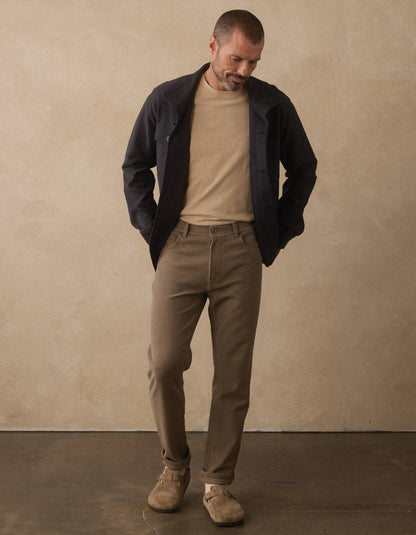 Comfort Terry Straight Pant in Taupe