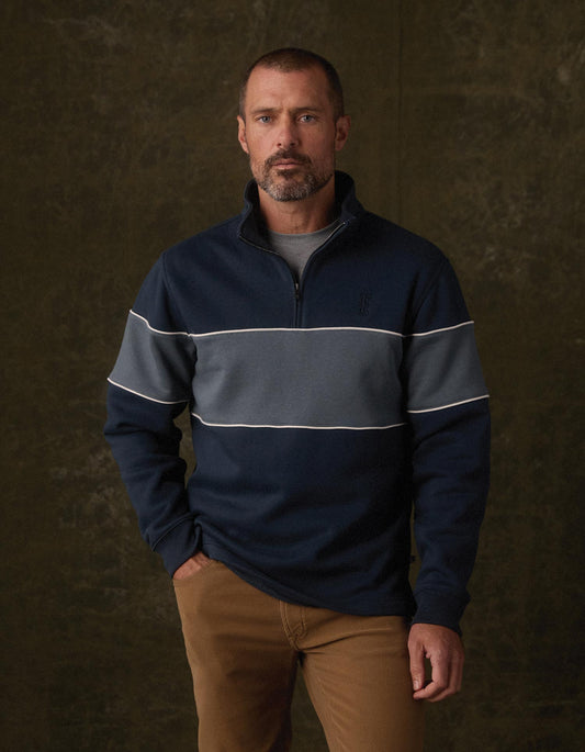 Normal Fleece Retro Quarterzip in Waterloo/Shale Blue
