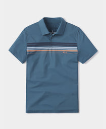 Normal Script Performance Polo: Mineral Blue