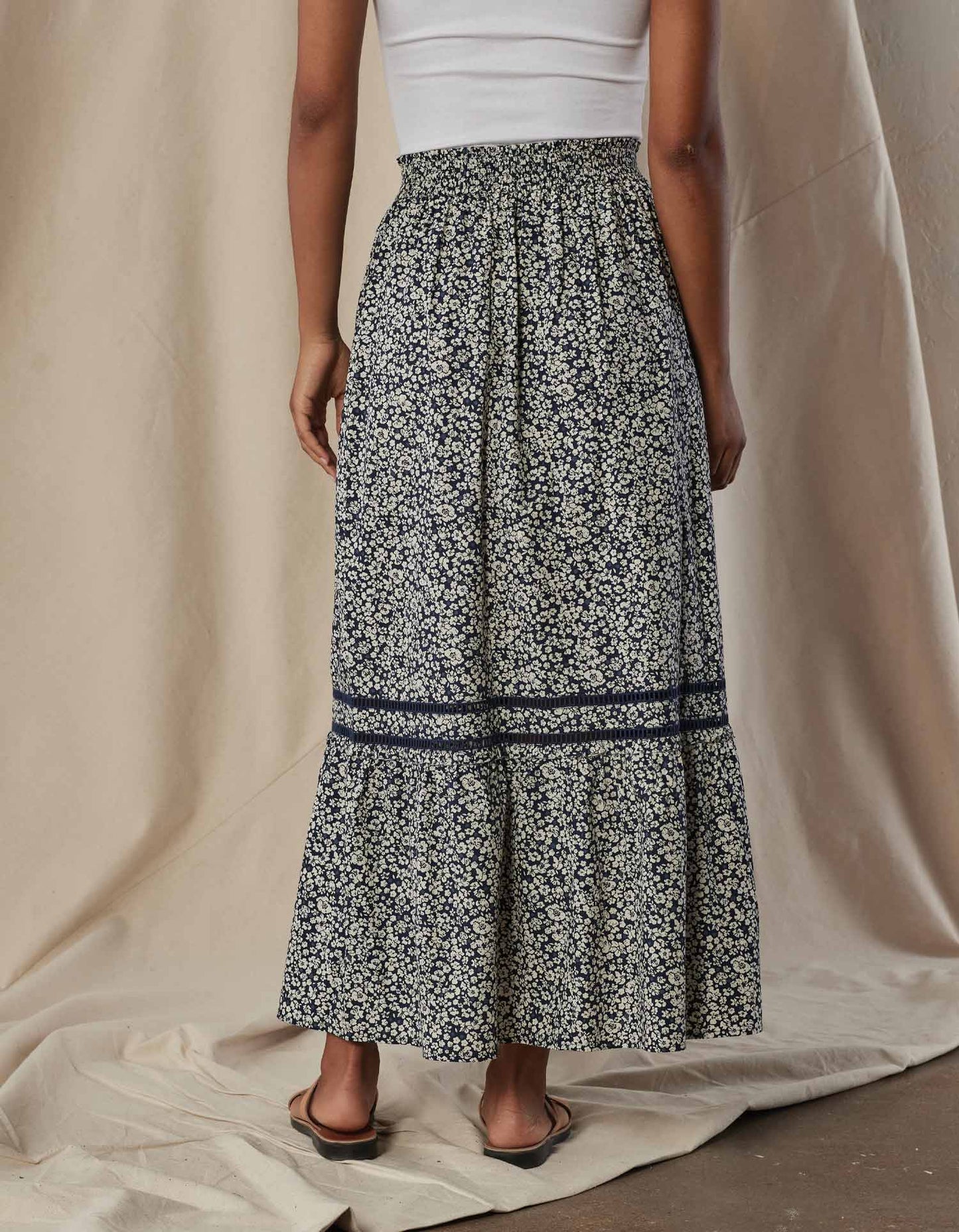 Marlo Tiered Skirt in Bluebell