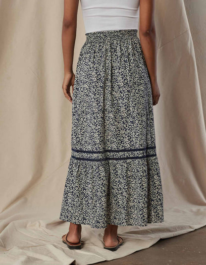 Marlo Tiered Skirt in Bluebell