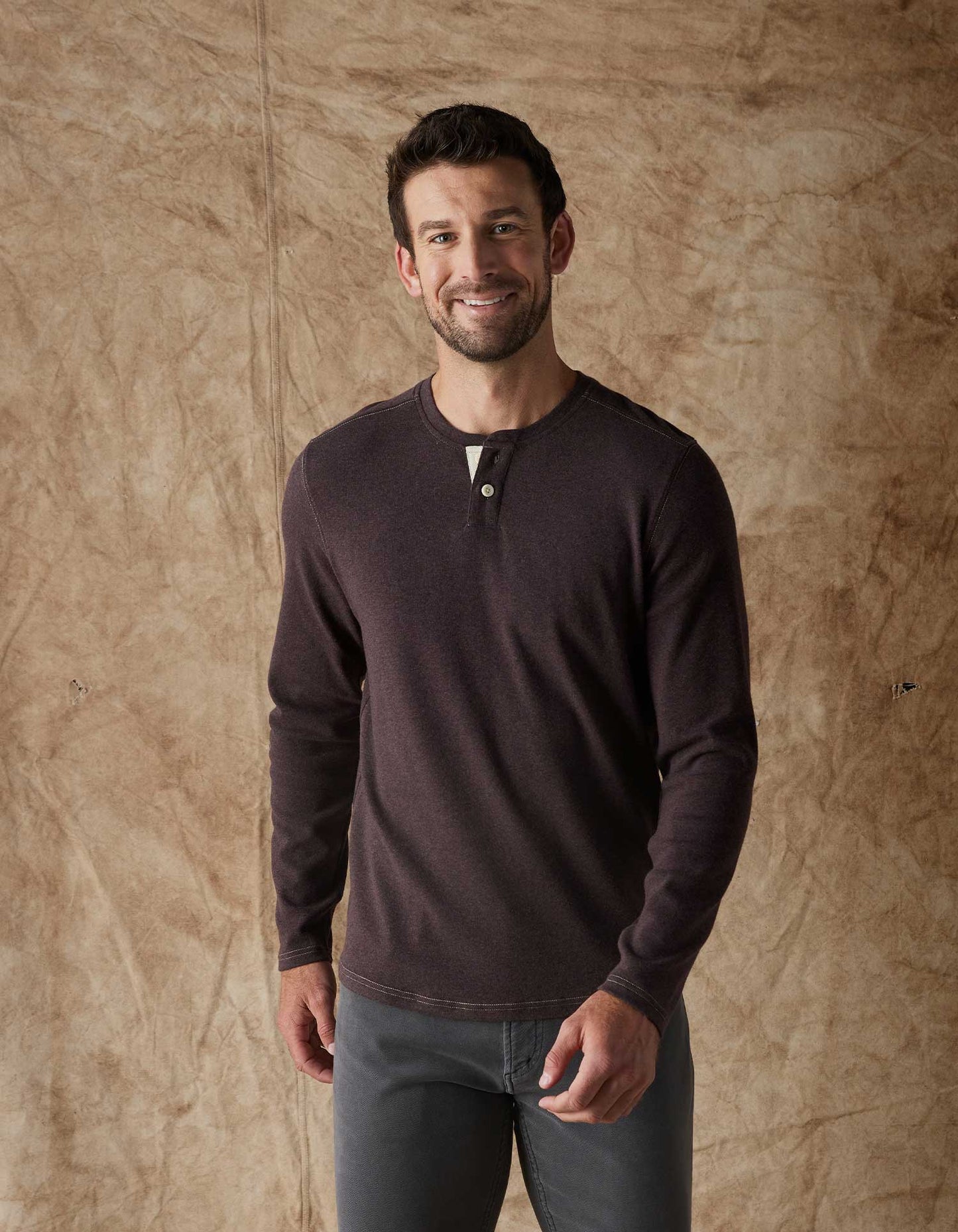 Puremeso Two Button Henley in Java