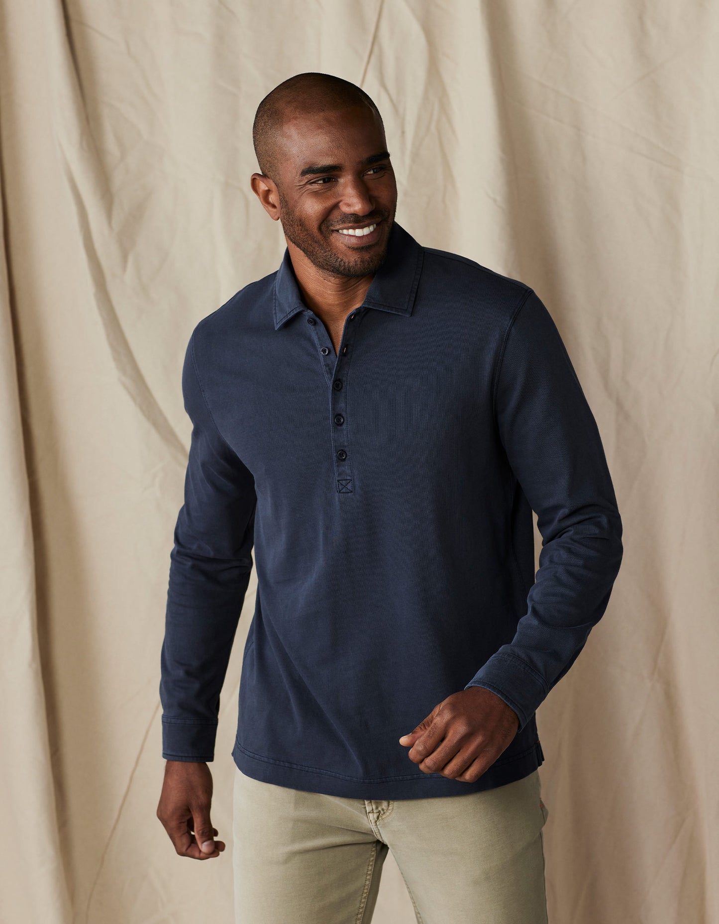 Lennox Jersey Polo in Navy