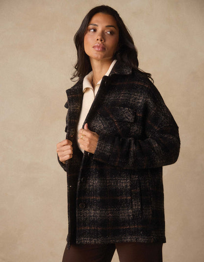 Logan Lodge Jacket in Shadow Plaid