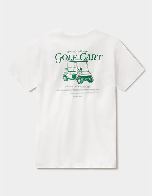 Green Cart Tee in White