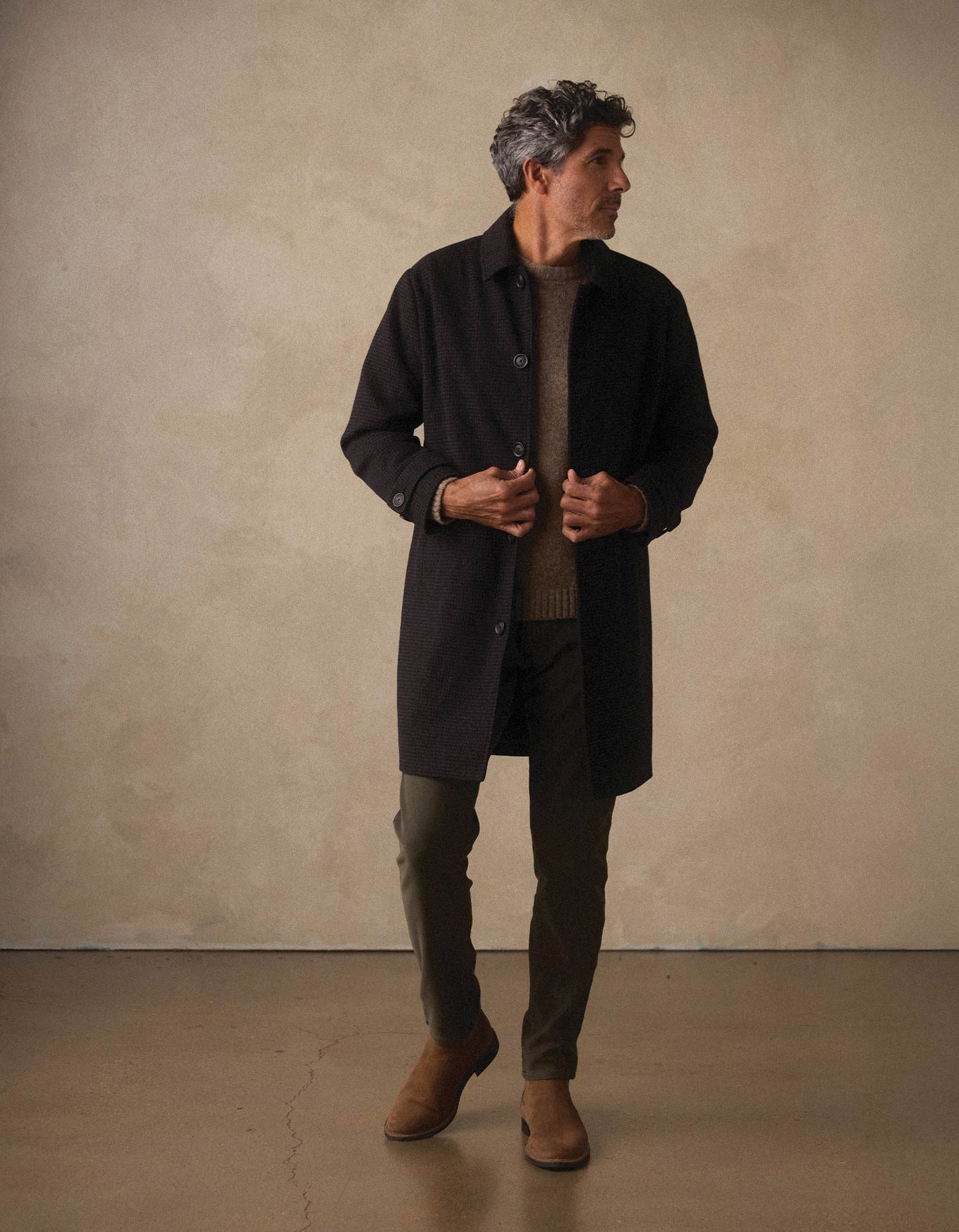 Henry Topcoat in Brown Houndstooth