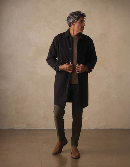 Henry Topcoat in Brown Houndstooth